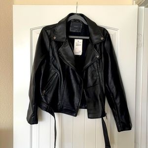 elodie faux leather black moto jacket xl